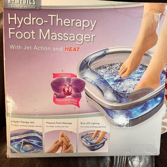 Homedics HYDRO-THERAPY FOOT MASSAGER Jet Action and Heat FB-200 New in Box! - Picture 1 of 5